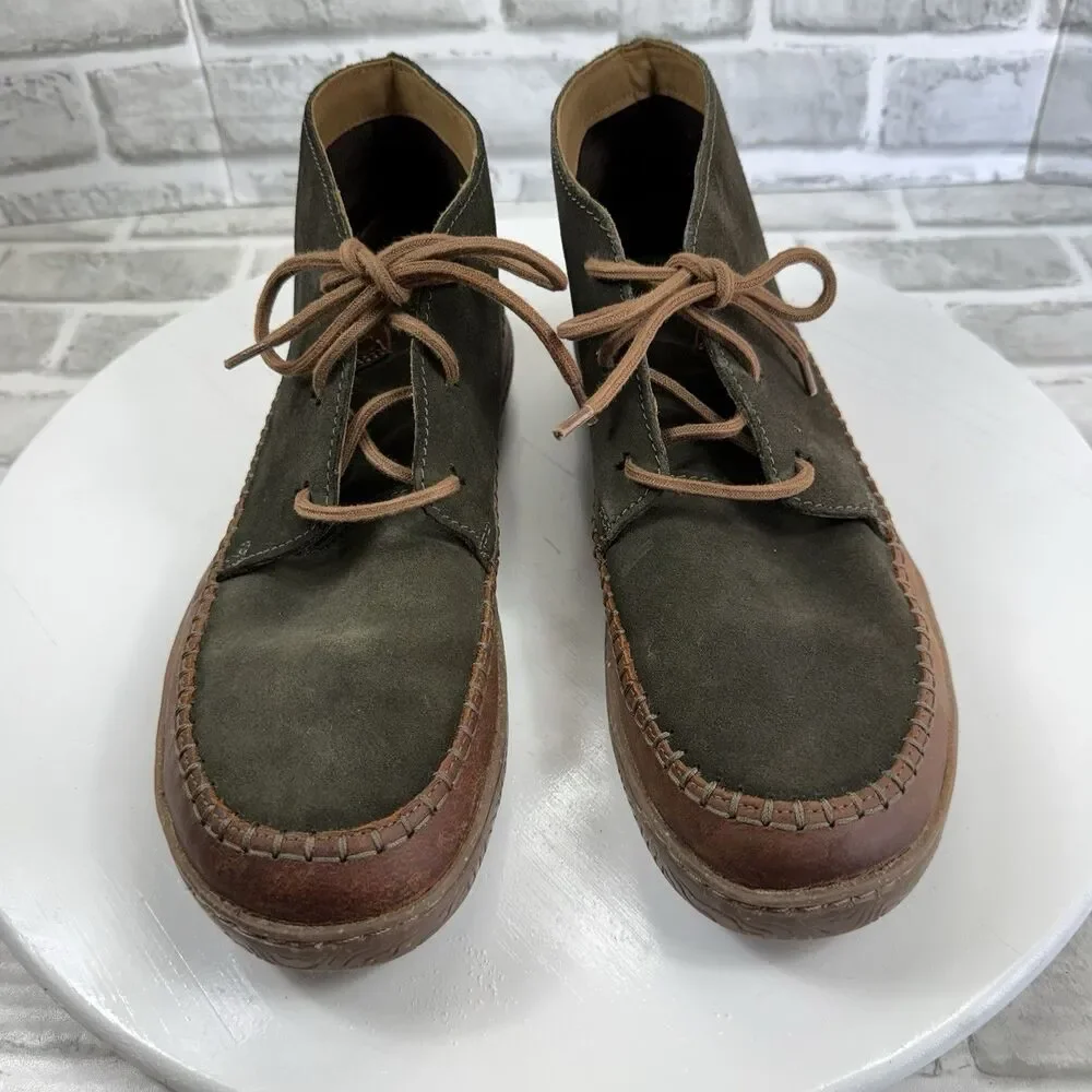 Clarks Men's Size 10.5 Hodson Mid Green and Brown Leather Boots